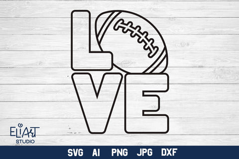 Football SVG, Love Football PNG, Football Fan SVG Design. SVG Elinorka 