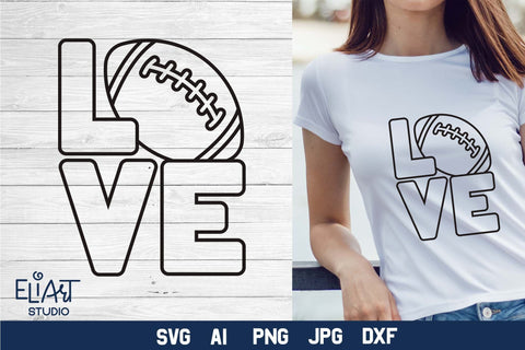 Football SVG, Love Football PNG, Football Fan SVG Design. SVG Elinorka 