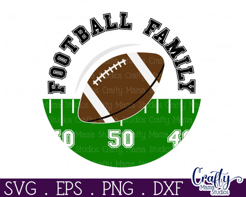 Football Svg, Round Sports Sign, Sport Family Door Hanger SVG Crafty Mama Studios 
