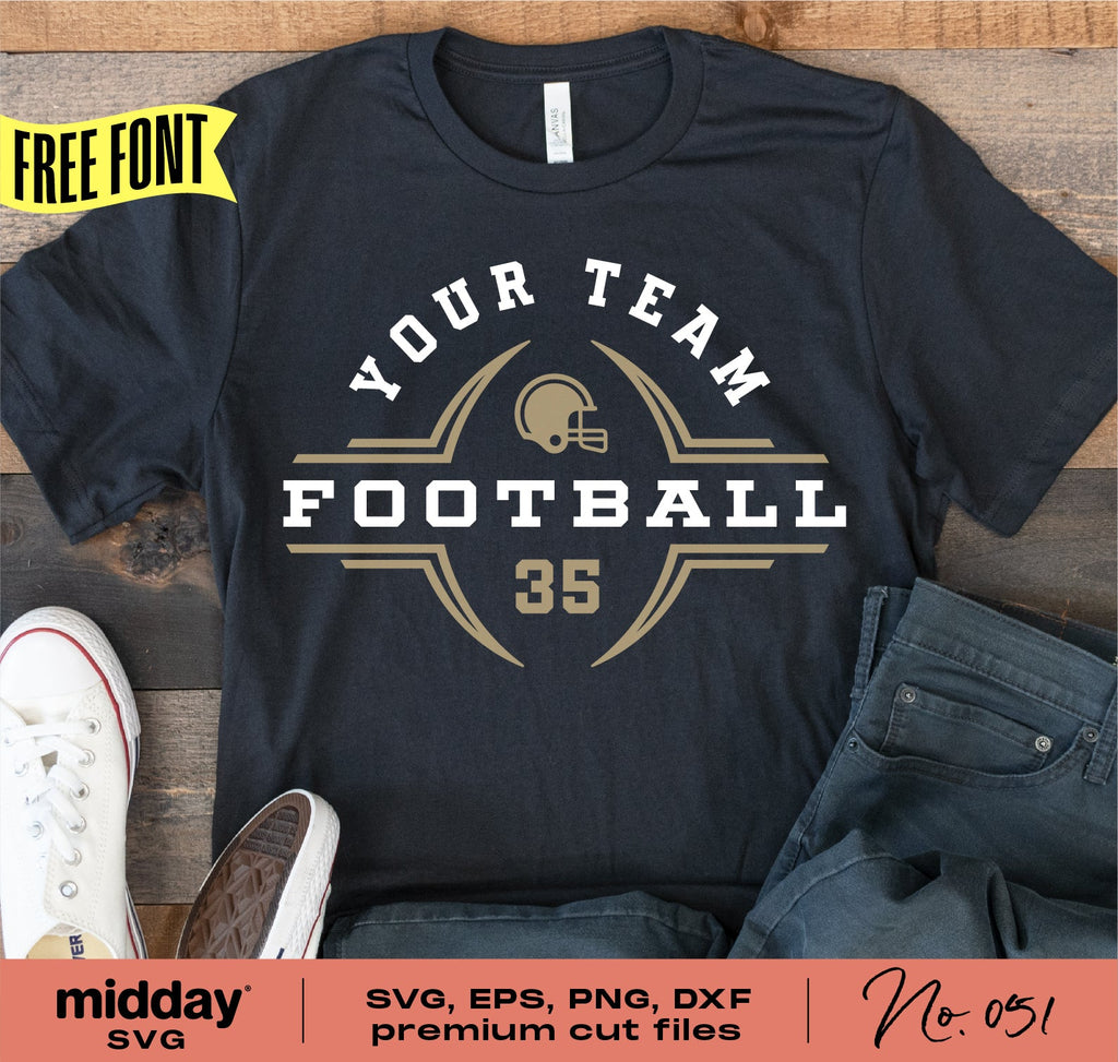 Football Team Shirt, Svg Png Dxf Eps, Team Template, Cricut Cut File ...