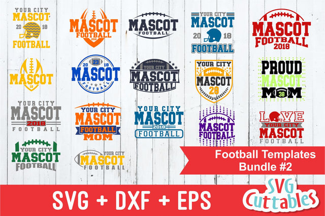 Football Template Bundle #2 SVG Svg Cuttables