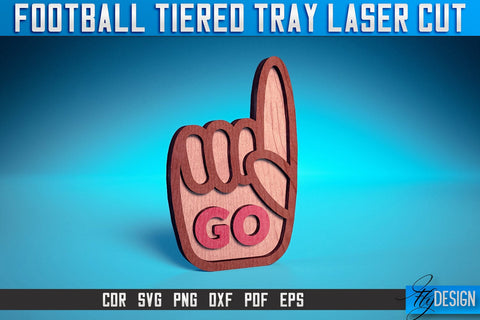 Football Tiered Tray Laser Cut SVG | Tiered Tray Laser Cut SVG Design | CNC Files SVG Fly Design 