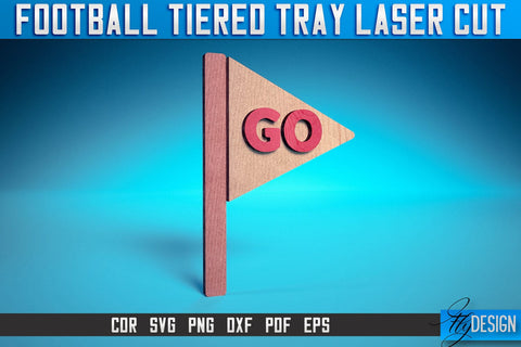 Football Tiered Tray Laser Cut SVG | Tiered Tray Laser Cut SVG Design | CNC Files SVG Fly Design 