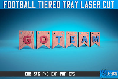 Football Tiered Tray Laser Cut SVG | Tiered Tray Laser Cut SVG Design | CNC Files SVG Fly Design 