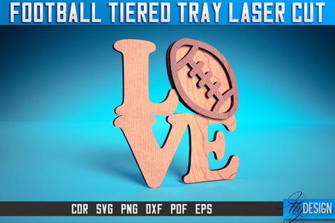 Football Tiered Tray Laser Cut SVG | Tiered Tray Laser Cut SVG Design | CNC Files SVG Fly Design 