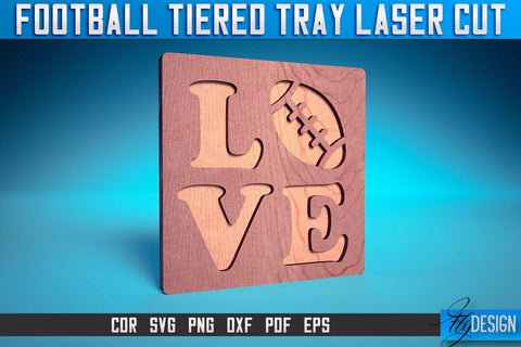 Football Tiered Tray Laser Cut SVG | Tiered Tray Laser Cut SVG Design | CNC Files SVG Fly Design 