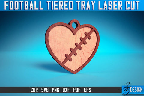 Football Tiered Tray Laser Cut SVG | Tiered Tray Laser Cut SVG Design | CNC Files SVG Fly Design 