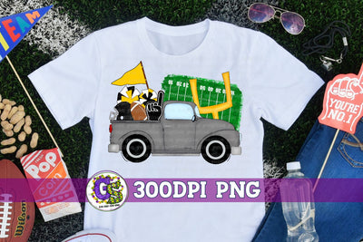 Football Truck Black Yellow PNG for Sublimation Sublimation Greedy Stitches 
