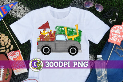 Football Truck Maroon Yellow PNG for Sublimation Sublimation Greedy Stitches 