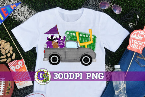 Football Truck Purple and Black PNG for Sublimation Sublimation Greedy Stitches 