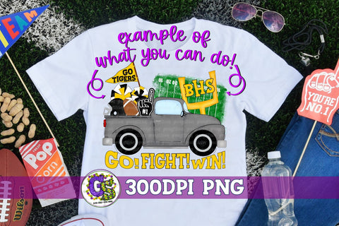 Football Truck Red Gold PNG for Sublimation Sublimation Greedy Stitches 