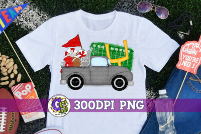 Football Truck Red Grey PNG for Sublimation Sublimation Greedy Stitches 
