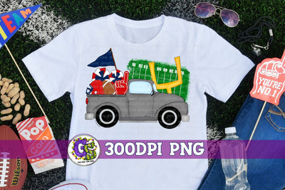Football Truck Red Navy PNG for Sublimation Sublimation Greedy Stitches 
