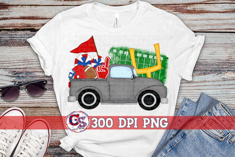 Football Truck Red Royal PNG for Sublimation Sublimation Greedy Stitches 