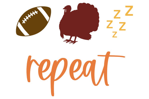 Football Turkey Nap Repeat SVG | Thanksgiving SVG SVG B Renee Design 