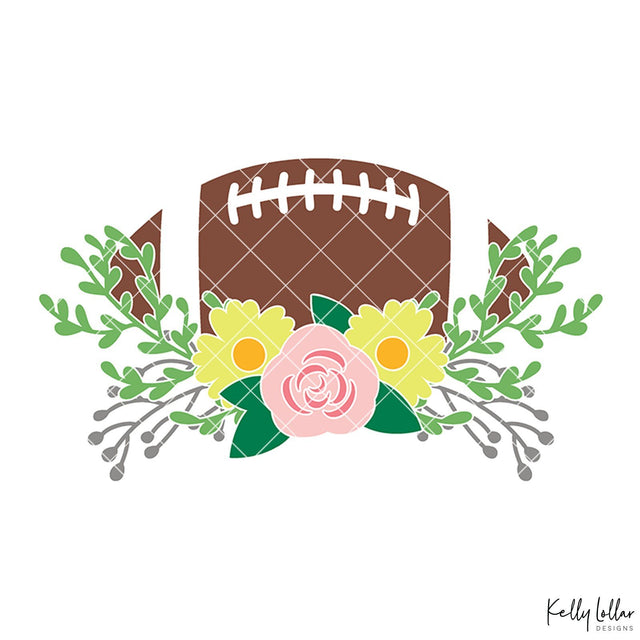 Football with Flowers SVG Kelly Lollar Designs 