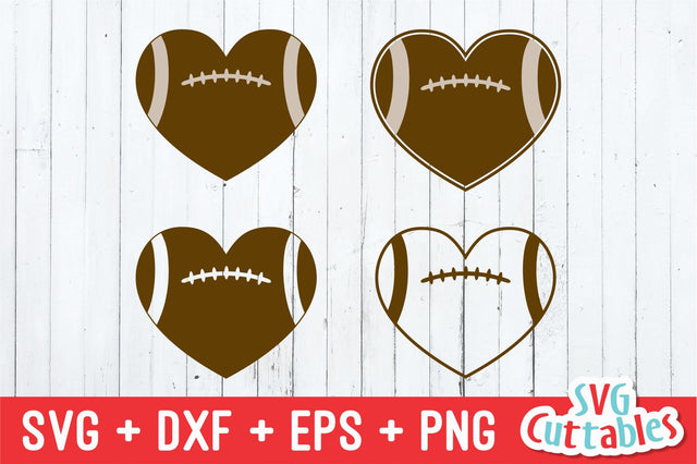 Footballs Hearts SVG Svg Cuttables 