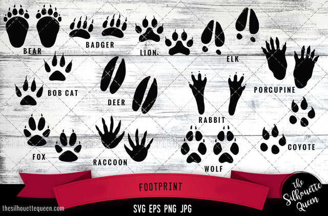 Footprint Silhouette Vector SVG SVG Loveleen Kaur 