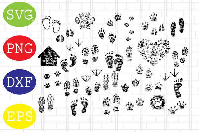 Footprint Svg, Footsteps Svg, Shoe Print SVG, Baby Footprint SVG, Baby Feet SVG, Baby svg, Baby shower svg, Baby Clipart, Hearts Svg SVG DigitalSvgFiles 