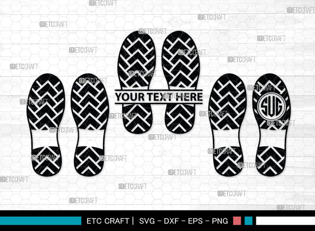 Footprints Human Shoes Monogram, Footprints Human Shoes Silhouette, Footprints Human Shoes SVG, Shoesprint Svg, Man Shoe Foot Svg, SB00194 SVG ETC Craft 
