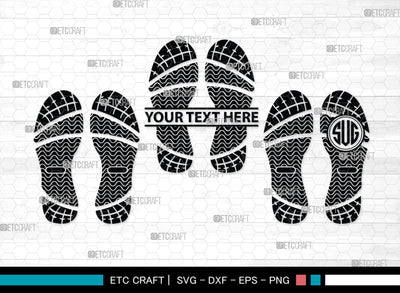 Footprints Human Shoes Monogram, Footprints Human Shoes Silhouette, Footprints Human Shoes SVG, Shoesprint Svg, Man Shoe Foot Svg, SB00194 SVG ETC Craft 