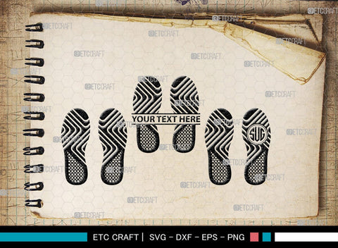 Footprints Human Shoes Monogram, Footprints Human Shoes Silhouette, Footprints Human Shoes SVG, Shoesprint Svg, Man Shoe Foot Svg, SB00194 SVG ETC Craft 