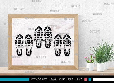 Footprints Human Shoes Monogram, Footprints Human Shoes Silhouette, Footprints Human Shoes SVG, Shoesprint Svg, Man Shoe Foot Svg, SB00194 SVG ETC Craft 