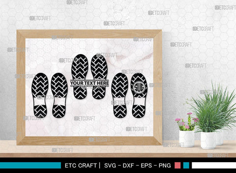 Footprints Human Shoes Monogram, Footprints Human Shoes Silhouette, Footprints Human Shoes SVG, Shoesprint Svg, Man Shoe Foot Svg, SB00194 SVG ETC Craft 