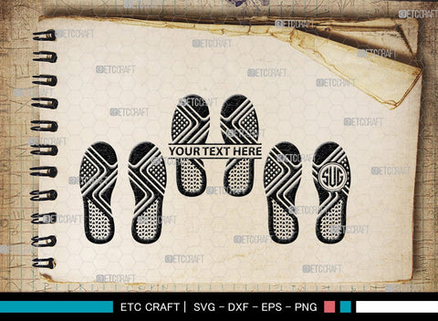 Footprints Human Shoes Monogram, Footprints Human Shoes Silhouette, Footprints Human Shoes SVG, Shoesprint Svg, Man Shoe Foot Svg, SB00194 SVG ETC Craft 