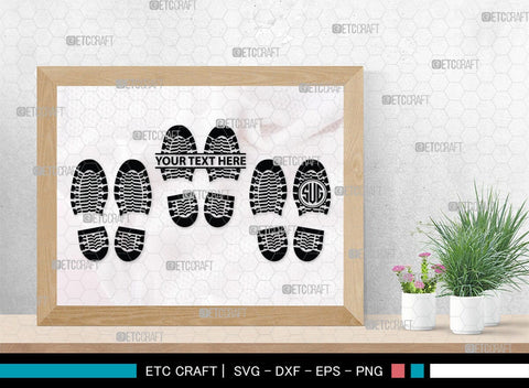 Footprints Human Shoes Monogram, Footprints Human Shoes Silhouette, Footprints Human Shoes SVG, Shoesprint Svg, Man Shoe Foot Svg, SB00194 SVG ETC Craft 