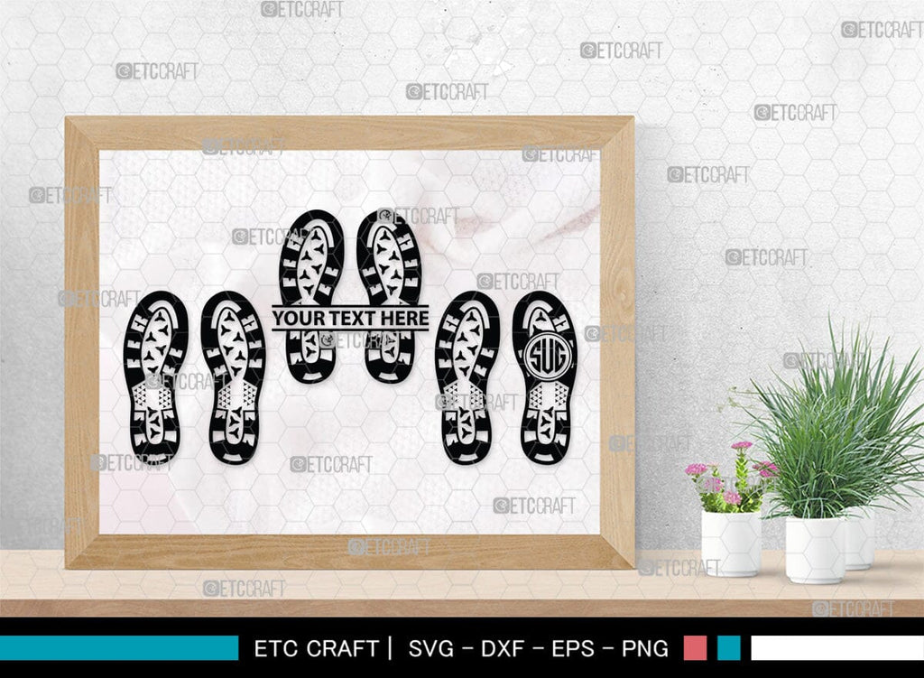 Footprints Human Shoes Monogram, Footprints Human Shoes Silhouette ...