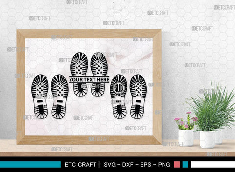 Footprints Human Shoes Monogram, Footprints Human Shoes Silhouette, Footprints Human Shoes SVG, Shoesprint Svg, Man Shoe Foot Svg, SB00194 SVG ETC Craft 