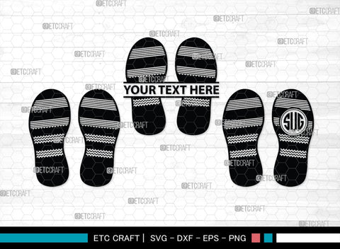 Footprints Human Shoes Monogram, Footprints Human Shoes Silhouette, Footprints Human Shoes SVG, Shoesprint Svg, Man Shoe Foot Svg, SB00194 SVG ETC Craft 