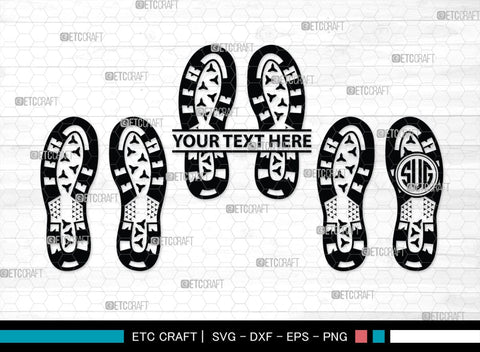 Footprints Human Shoes Monogram, Footprints Human Shoes Silhouette, Footprints Human Shoes SVG, Shoesprint Svg, Man Shoe Foot Svg, SB00194 SVG ETC Craft 