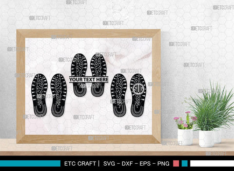 Footprints Human Shoes Monogram, Footprints Human Shoes Silhouette, Footprints Human Shoes SVG, Shoesprint Svg, Man Shoe Foot Svg, SB00194 SVG ETC Craft 