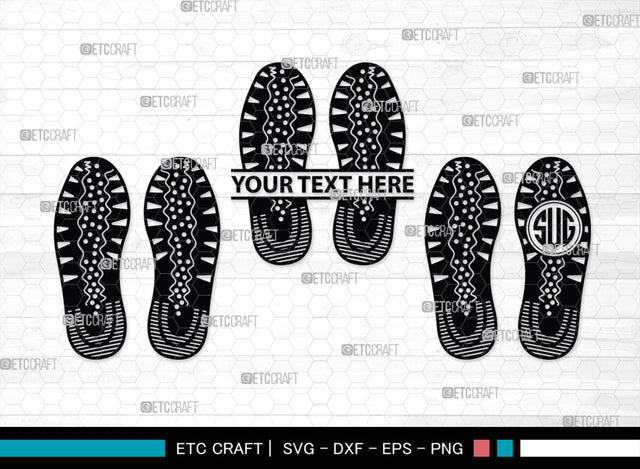Footprints Human Shoes Monogram, Footprints Human Shoes Silhouette, Footprints Human Shoes SVG, Shoesprint Svg, Man Shoe Foot Svg, SB00194 SVG ETC Craft 