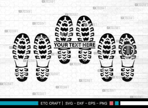 Footprints Human Shoes Monogram, Footprints Human Shoes Silhouette, Footprints Human Shoes SVG, Shoesprint Svg, Man Shoe Foot Svg, SB00194 SVG ETC Craft 