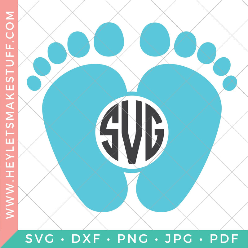 Footprints Monogram SVG Hey Let's Make Stuff 