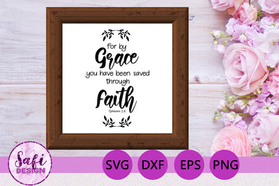 For By Grace Bible Verse SVG SVG Safi Design 