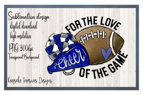 For The Love Of The Game, Hand Drawn, Football, PNG, Sublimation Design Sublimation Keepsake Treasures Designs LLC. 