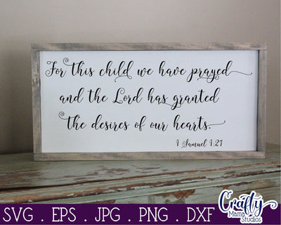 For This Child We Prayed Svg SVG Crafty Mama Studios 