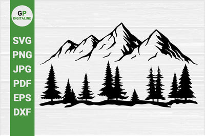 Forest and Mountains SVG, Pine Trees and Hills SVG SVG GPDigitaline 