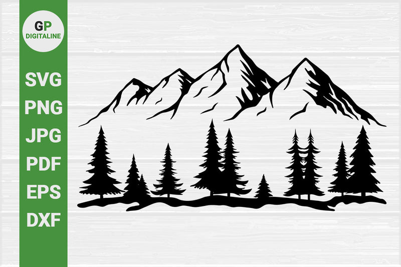 Forest and Mountains SVG, Pine Trees and Hills SVG SVG GPDigitaline 