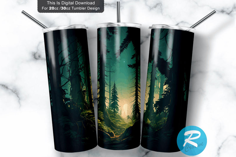 Forest background 20 oz / 30 oz Tumbler PNG Sublimation Regulrcrative 