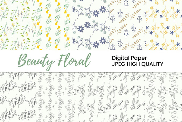 Forest Digital Paper Bundle Digital Pattern Masyafi Studio 