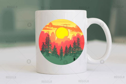 Forest Sunset Sky inspired Sublimation Circles Background bundle Sublimation Regulrcrative 