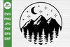 Forest SVG, Mountain SVG, Circle SVG, Hills SVG, Stars SVG, Crescent Moon SVG, Woods SVG, Pine Trees SVG, Woodland SVG, Outdoor SVG, Wilderness SVG SVG GPDigitaline 