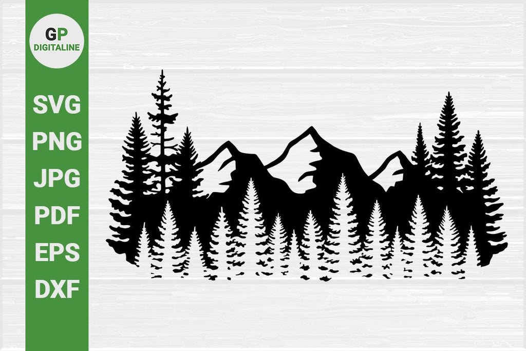 Forest SVG, Mountain SVG, Wilderness SVG, Woods SVG, Pine Trees SVG ...