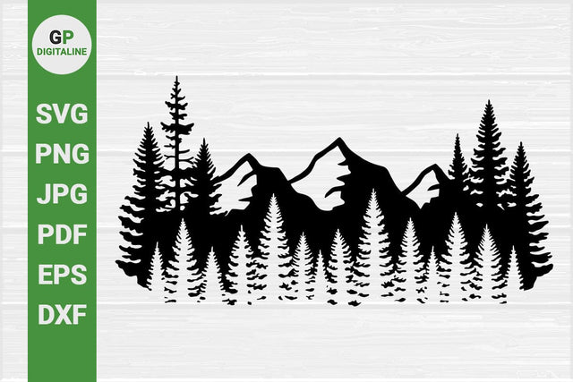 Forest SVG, Mountain SVG, Wilderness SVG, Woods SVG, Pine Trees SVG, Hills SVG, Nature SVG, Outdoor SVG, Woodland SVG SVG GPDigitaline 