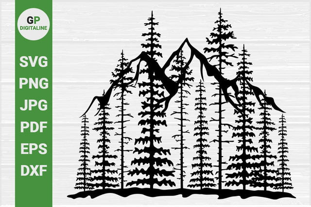 Forest SVG, Mountain SVG, Woods SVG, Pine Trees SVG, Hills SVG, Woodland SVG, Nature SVG, Outdoor SVG, Wilderness SVG, Tree Branches SVG, Tall Trees SVG SVG GPDigitaline 